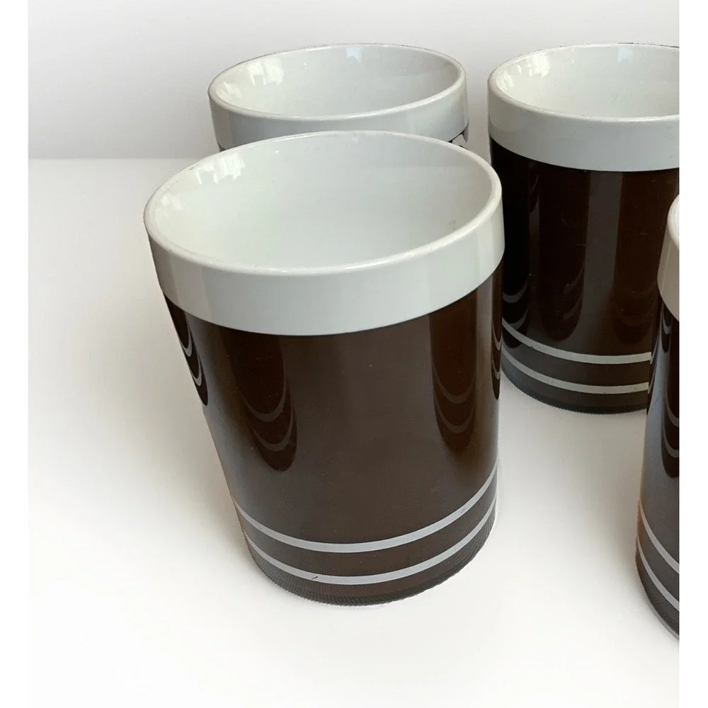 MCM Morgan & Co Tumblers Vintage 70s Insulated Plastic Made In USA Contemporary
